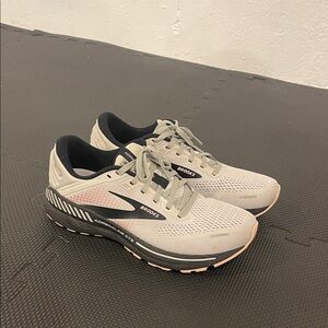Brooks Light Gray and Pink Running Shoes